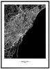 Mapa Barcelony - Umělecký tisk 50x70 cm