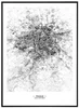Mapa Prahy – Černobílý obraz 50x70 cm