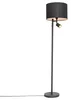 Moderní černá stojací lampa Jelena s čtecím světlem