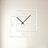 Moderní dřevěné nástěnné hodiny Double Square 35x35 cm