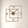 Moderní nástěnné hodiny Double Square z dřeva