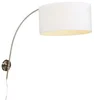 Moderní oblouková nástěnná LED lampa s bílým stínítkem