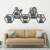 Moderní sada hexagonových obrazů s kaktusy