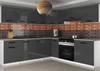 Moderní šedá kuchyňská linka Belini 420 cm s pracovní deskou Uniqaplus