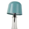 Modrá LED stolní lampa na lahev s kovovým stínidlem