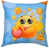 Modrý dekorativní polštářek EMOJI 45x45 cm