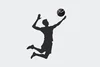 Nalepovací hodiny Clocker Volleyball – Černý ciferník