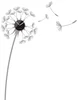 Nalepovací hodiny Dandelion černé