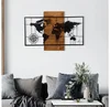 Nástěnná mapa dekorace dřevo a kov 58x85 cm