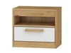 Noční stolek Gatton – dub artisan/bílý lesk