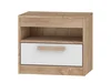 Noční stolek GATTON, dub sonoma/bílý lesk – s zásuvkou