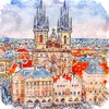 Obraz Prague 90x90 cm