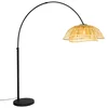 Orientální oblouková lampa s bambusovým dřevem černá