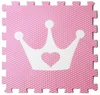 Pěnové puzzle Minideckfloor s korunkou 340x340 mm růžové