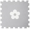 Pěnové puzzle Podlaha Minideckfloor Světle šedá s bílou kytkou
