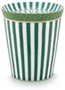 Pip Studio Royal Stripes hrnek s odkládacím táckem 270ml zelený