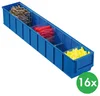 Plastové úložné boxy ShelfBox C, 16 ks, modré