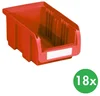 Plastový skladovací box COMPACT 102x100x60 mm, červený, 18 ks