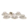 Porcelánová sada šálků s podšálky Kutahya Stitched (6 ks)
