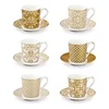 Porcelánové šálky ve zlaté barvě – sada 6 kusů