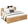 Postel 180x200 s kovovým roštem a úložným prostorem – dub craft zlatý