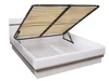 Postel ALBIREO 160x200 s roštem a úložným prostorem – dub sonoma truflový/bílý lesk
