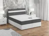 Postel boxspring MACAO 140x200 cm šedá látka / bílá ekokůže