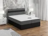 Postel boxspring MACAO 180x200 cm – šedá látka / černá ekokůže