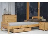 Postel CAYSON 90x200 cm s lamelovým roštem – masiv borovice, moření olše