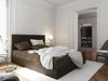 Postel CESMIN 180x200 cm – hnědá se vzorem