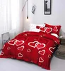 Povlečení Polycotton Srdíčka Červené 3Dílné Set