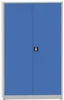 Pracovní dílenská skříň s 4 policemi, svařená, šedá a modrá, 1200x600x1950 mm