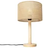 Přírodní dřevěná stolní lampa se lněným stínítkem 25 cm - Mels