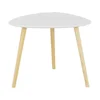 Příruční stolek TAVAS – bílá/přírodní dřevo
