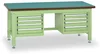Profesionální dílenský stůl s úložnými zásuvkami 2x4, MDF + PVC, 1800x750 mm
