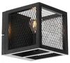 Průmyslová nástěnná černá lampa Cage Mesh