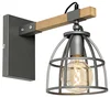 Průmyslová nástěnná lampa s dřevem a nastavitelností