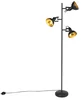 Průmyslová stojací lampa s černým a zlatým designem