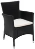 Ratanové stohovatelné křeslo MODENA s polstrem černé