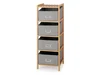 Regál DUERBECK s 4 boxy – přírodní/šedá