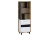 Regál KNUT 1D 65×195×42 cm – dub sonoma/bílá/černá