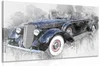 Retro obraz s historickým vozem - Vintage elegance pro váš domov