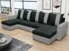 Rohová sedačka NOGAL U – černá látka / šedá ekokůže