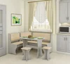 Rohový jídelní set BUREWALA s taburetami – craft bílá, Monaco