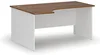 Rohový kancelářský stůl PRIMO White 160x120 cm - levý, bílý s ořechovým dekorem