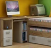 Rohový PC stůl NELLORE 2 – craft zlatý/bílý, 5 let záruka