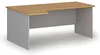 Rohový psací stůl PRIMO šedý/buk, 180x120 cm, levý