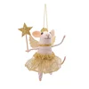 Ruční textilní vánoční ozdoba 12 cm Fairy Mouse