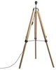 Rustikální dřevěná stojací lampa Tripod bez stínítka