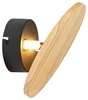 Rustikální kulatá dřevěná nástěnná lampa Pulley